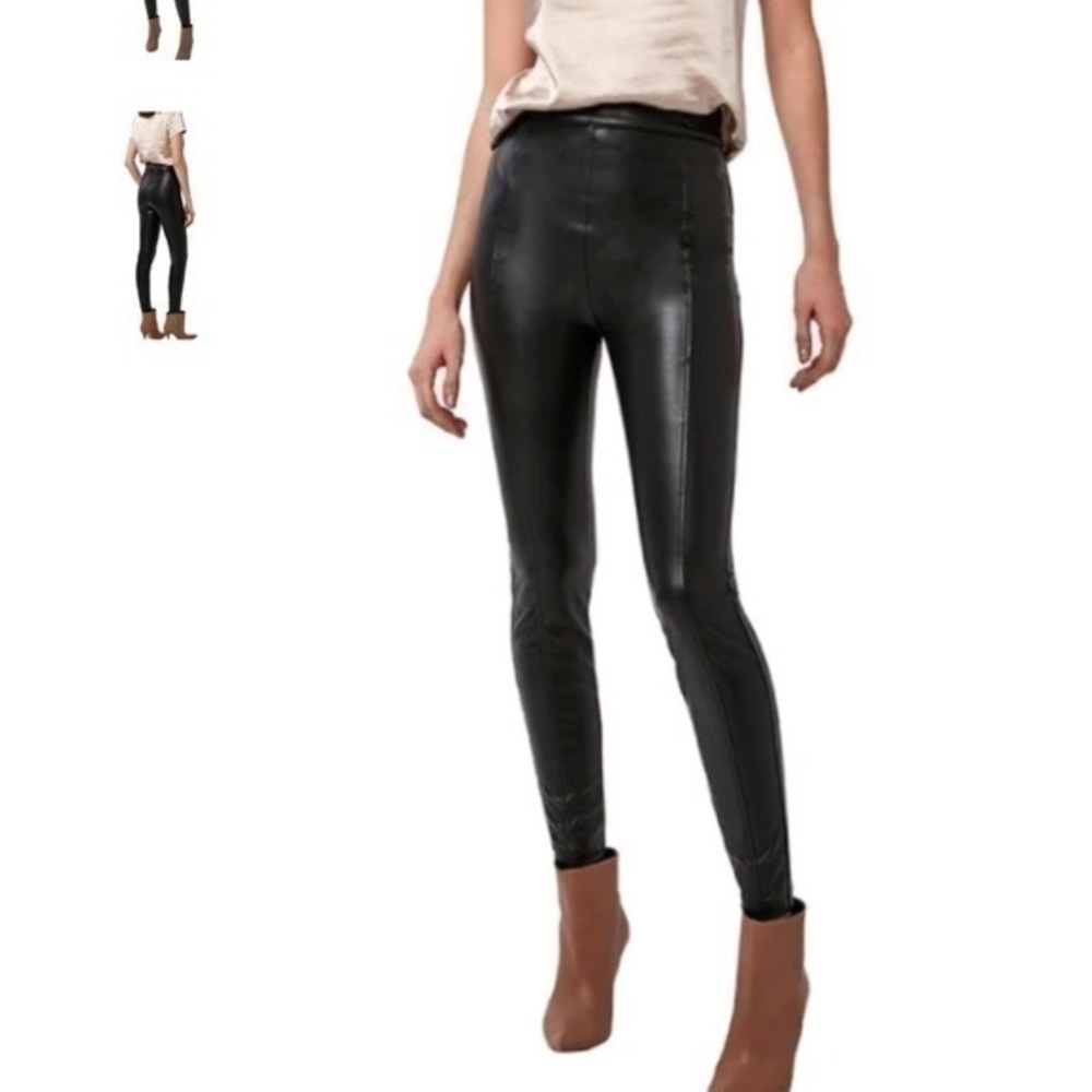NWT ASTARS Rizzo tummy tuck leggings high waist vegan leather black stretch L - Picture 9 of 10